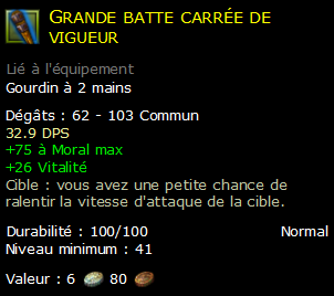 Grande batte carrée de vigueur