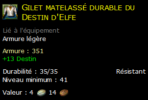 Gilet matelassé durable du Destin d'Elfe