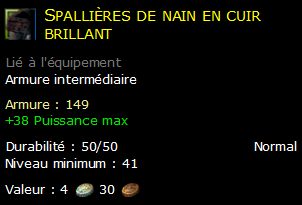 Spallières de nain en cuir brillant