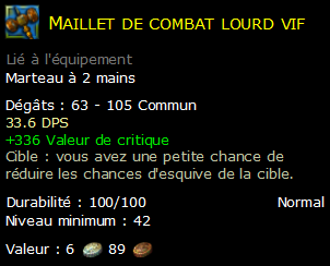 Maillet de combat lourd vif