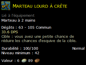 Marteau lourd à crête