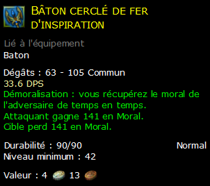 Bâton cerclé de fer d'inspiration