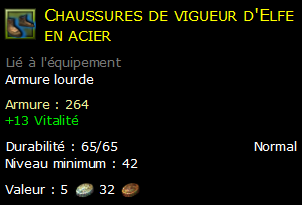 Chaussures de vigueur d'Elfe en acier