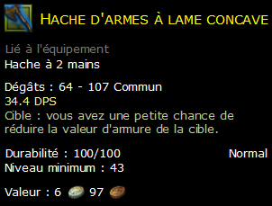 Hache d'armes à lame concave