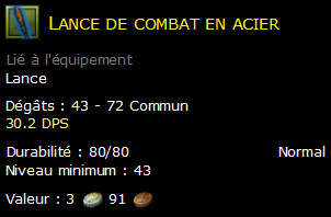 Lance de combat en acier