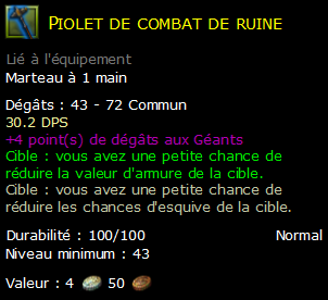 Piolet de combat de ruine