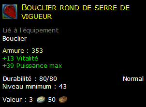 Bouclier rond de serre de vigueur