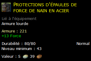 Protections d'épaules de force de nain en acier