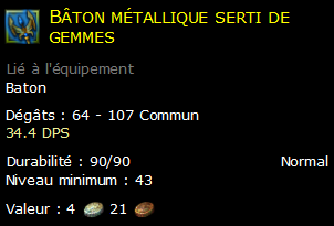 Bâton métallique serti de gemmes