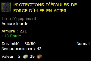 Protections d'épaules de force d'Elfe en acier