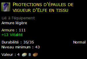 Protections d'épaules de vigueur d'Elfe en tissu