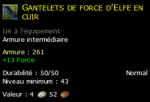 Gantelets de force d'Elfe en cuir