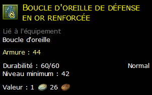 Boucle d'oreille de défense en or renforcée