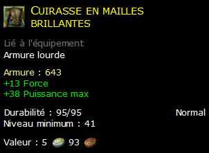 Cuirasse en mailles brillantes