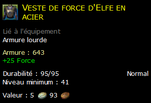 Veste de force d'Elfe en acier