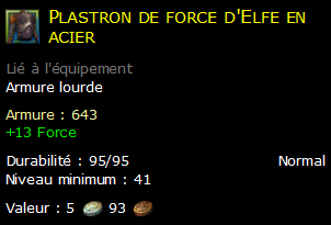 Plastron de force d'Elfe en acier