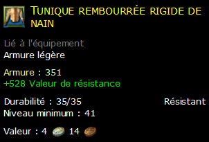 Tunique rembourrée rigide de nain