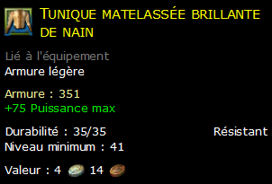 Tunique matelassée brillante de nain