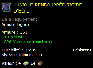 Tunique rembourrée rigide d'Elfe