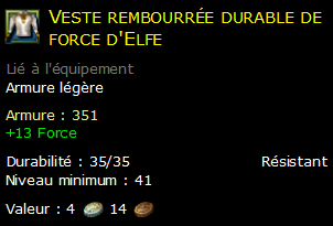 Veste rembourrée durable de force d'Elfe