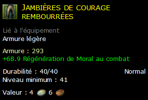 Jambières de courage rembourrées