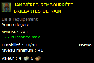 Jambières rembourrées brillantes de nain