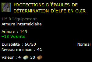 Protections d'épaules de détermination d'Elfe en cuir