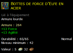 Bottes de force d'Elfe en acier