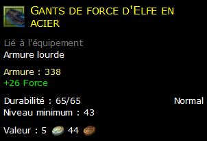 Gants de force d'Elfe en acier