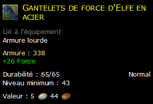 Gantelets de force d'Elfe en acier