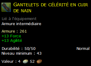 Gantelets de célérité en cuir de nain