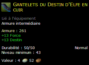 Gantelets du Destin d'Elfe en cuir