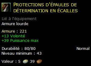 Protections d'épaules de détermination en écailles