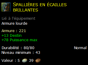 Spallières en écailles brillantes