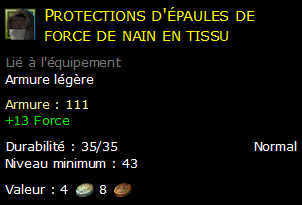 Protections d'épaules de force de nain en tissu