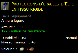 Protections d'épaules d'Elfe en tissu rigide