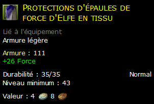 Protections d'épaules de force d'Elfe en tissu