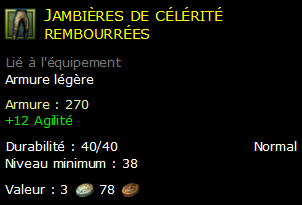 Jambières de célérité rembourrées