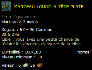 Marteau lourd à tête plate