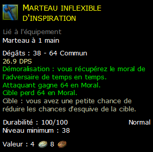 Marteau inflexible d'inspiration