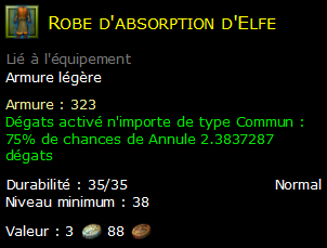 Robe d'absorption d'Elfe