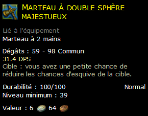 Marteau à double sphère majestueux