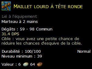 Maillet lourd à tête ronde