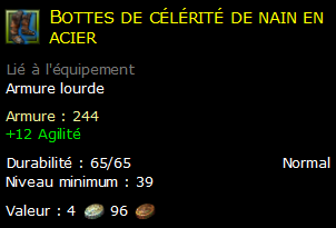 Bottes de célérité de nain en acier