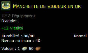 Manchette de vigueur en or