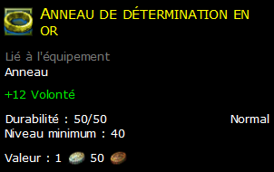 Anneau de détermination en or