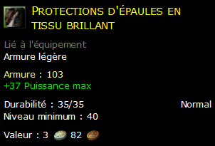 Protections d'épaules en tissu brillant