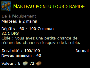 Marteau pointu lourd rapide