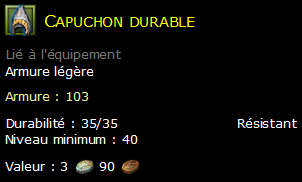 Capuchon durable