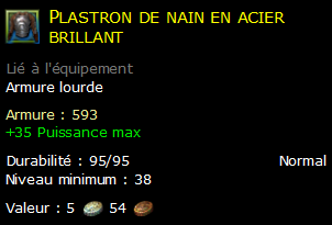 Plastron de nain en acier brillant